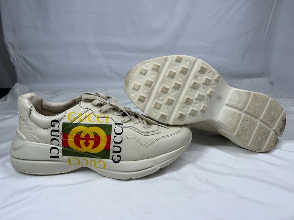 Men's Size 11.5 Gucci Rython Logo Ivory SPB-JB 366626